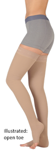 Juzo Soft Thigh High Closed Toe With Wide Silicone Border - Short Length - Class 2 (23-32mmHg)