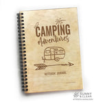 Camping Adventures Wood Notebook, Vacation Journal, Personalized
