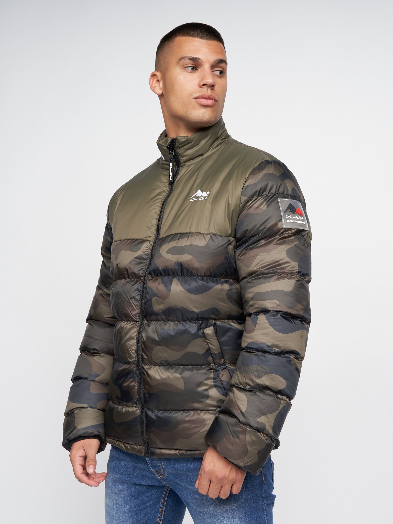 Mens Carlito Oversized Puffa Olive Camo – BORN RICH