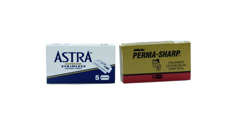 Perma sharp De blades and Astra superior stainless De blades