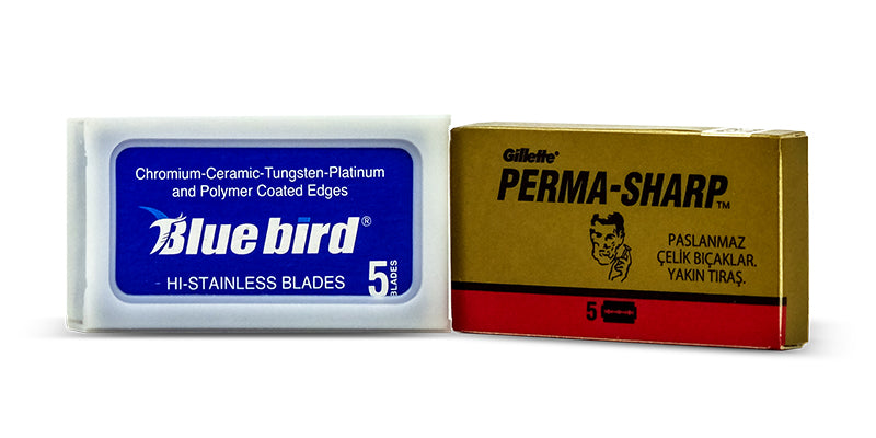 Blue bird DE blades and Perma-sharp DE blades