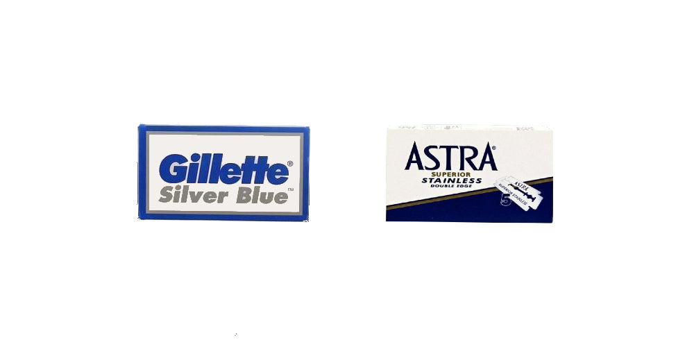 Astra Superior Stainless & Gillette Silver Blue DE Razor Packs