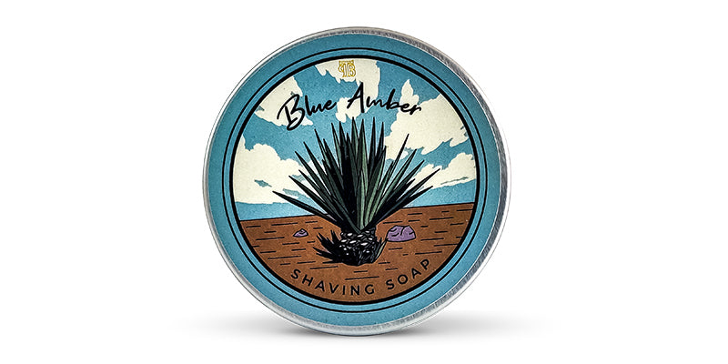 The Personal Barber Blue Amber Shaving Soap on white background
