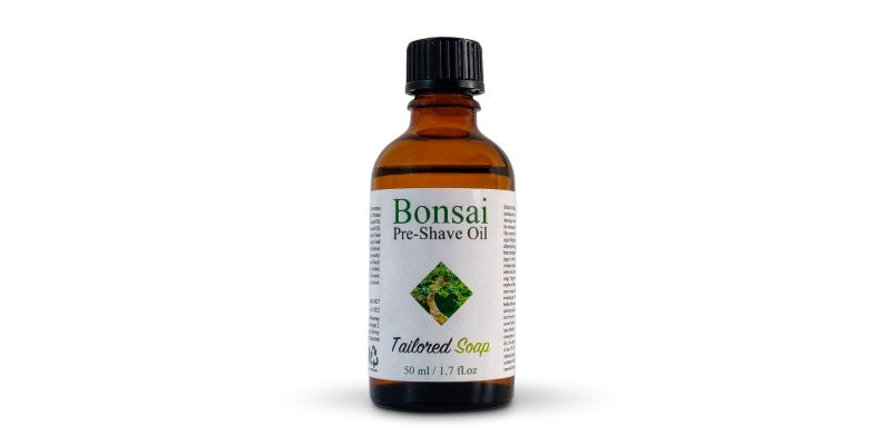 Tailored Soap Bonsai Pre Shave Oil on white background