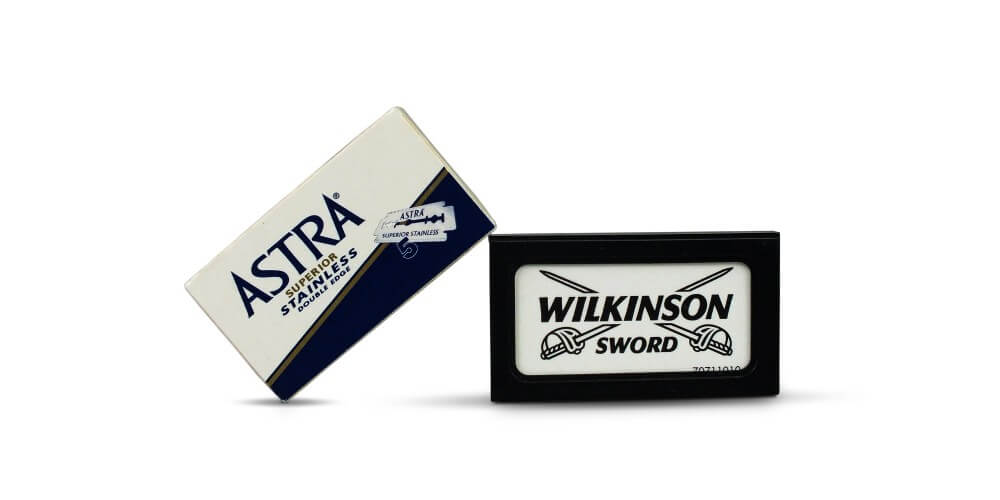 Astra Superior Stainless and Wilkinson Sword replacement double-edge razor blade packs