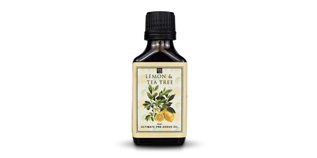 Lemon and Tea Tree Pre-Shave Oil Rectangular Bottle From The Personal Barber Shaving Club