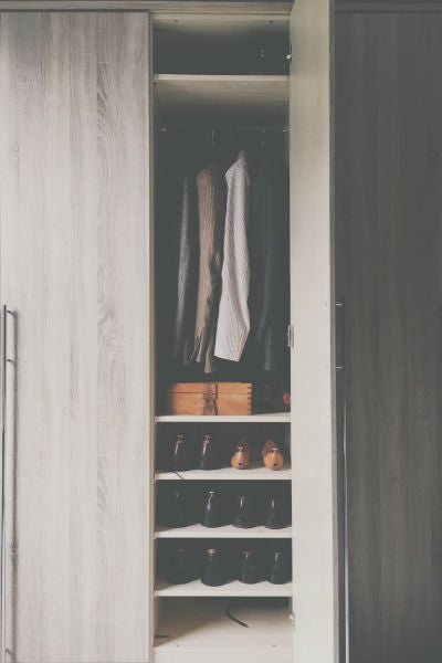 neat suits and shoes wardrobe