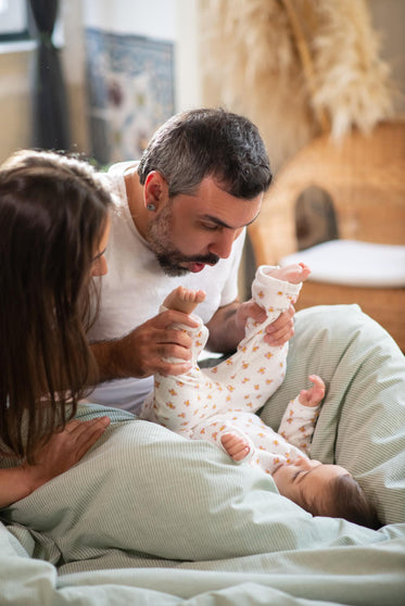 Happy moments of a new born parents