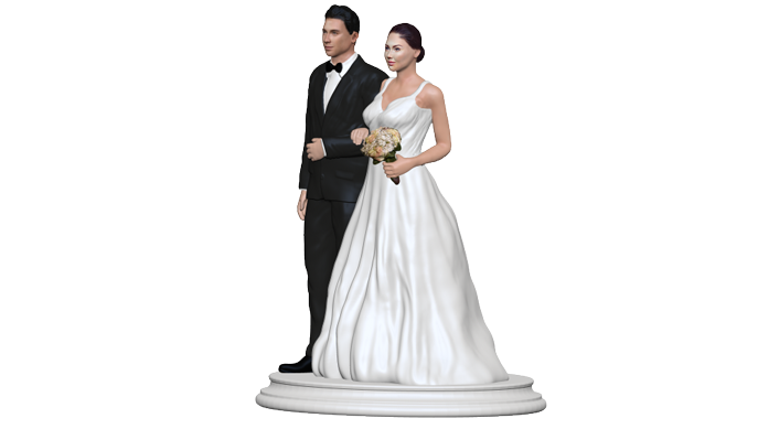 Wedding Cake Topper Figurine-White Stylish