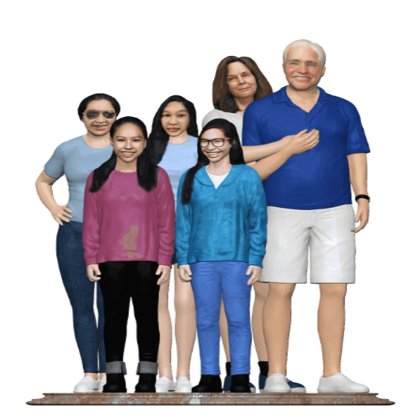 Personalized 3D Printed Family Figurine.