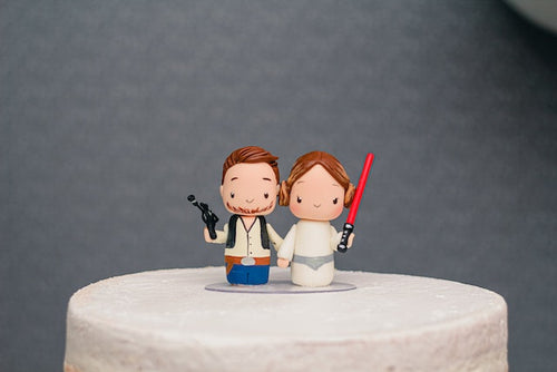 Personalized wedding cake bobblehead topper