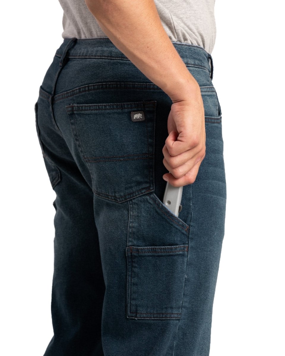 BERNE Flannel Lined Jeans Womens 16 Regular Medium Wash Denim Work Pants