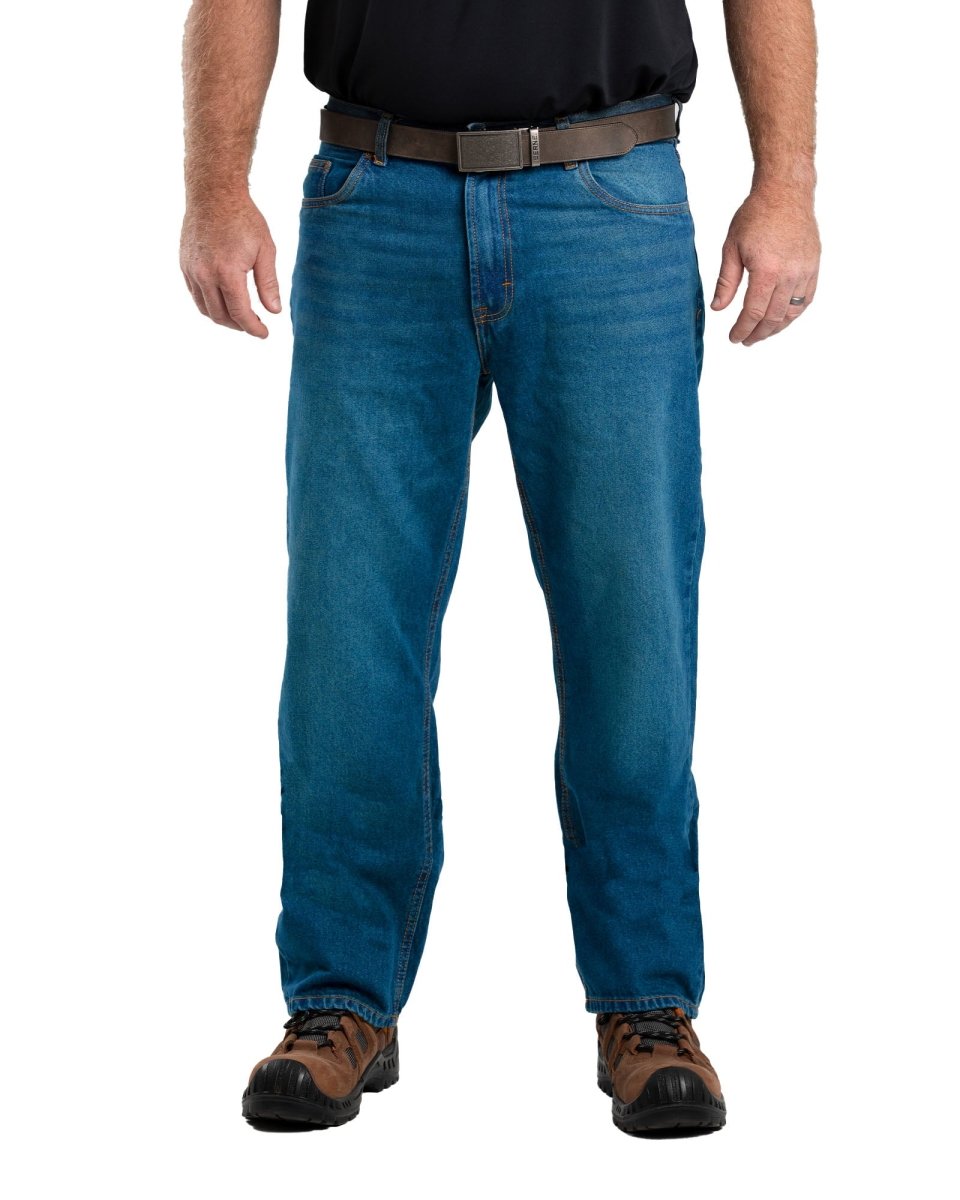 Men's Stone Wash Relaxed Fit Straight Leg Jean