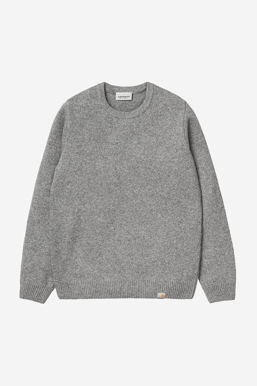 Carhartt WIP Allen Sweater 80/20% Lambswool/Nylon, grey heather M L Xl