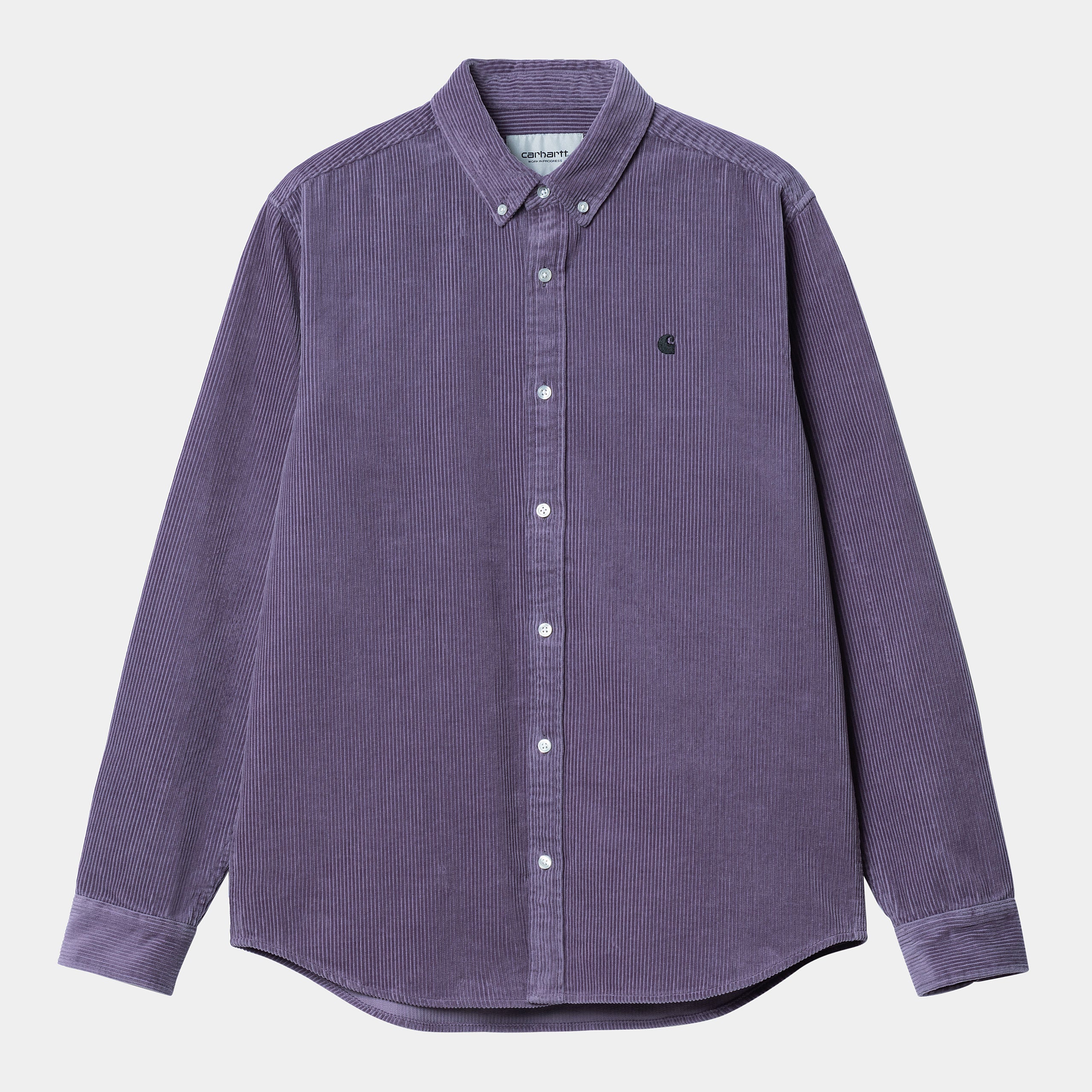 Carhartt WIP L/S Madison Cord Shirt Glassy Purple/Black M L XL