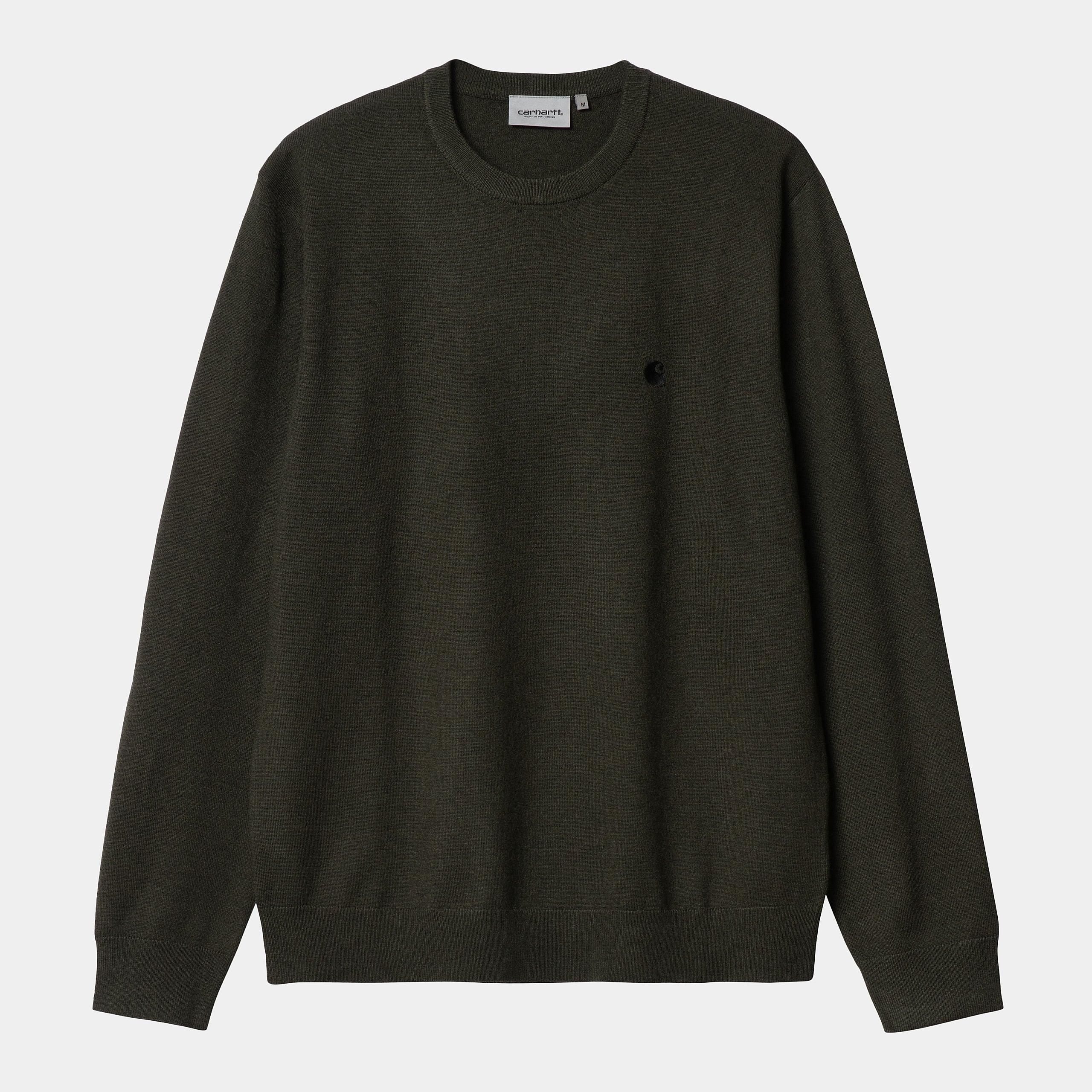 Carhartt WIP Madison Sweater 80/20% Lambswool/Nylon, 12 gauge, Plant/Black M L XL