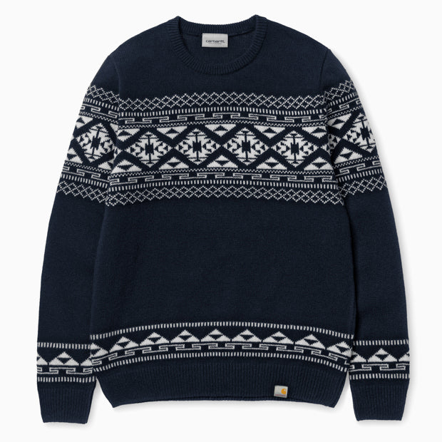 Carhartt Fjord Sweater Navy/Wax M L XL