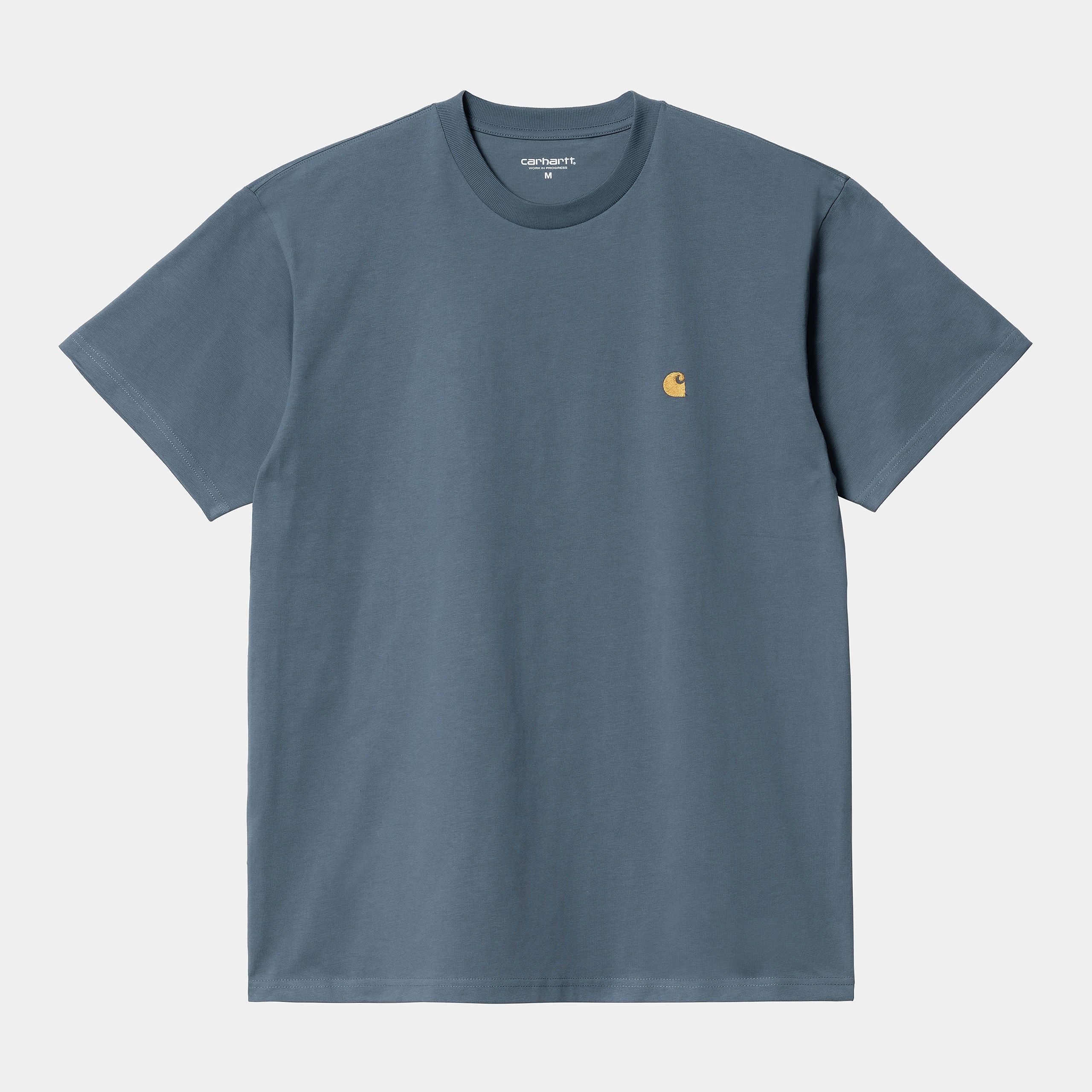 Carhartt WIP Chase T-Shirt Storm Blue/Gold M L XL