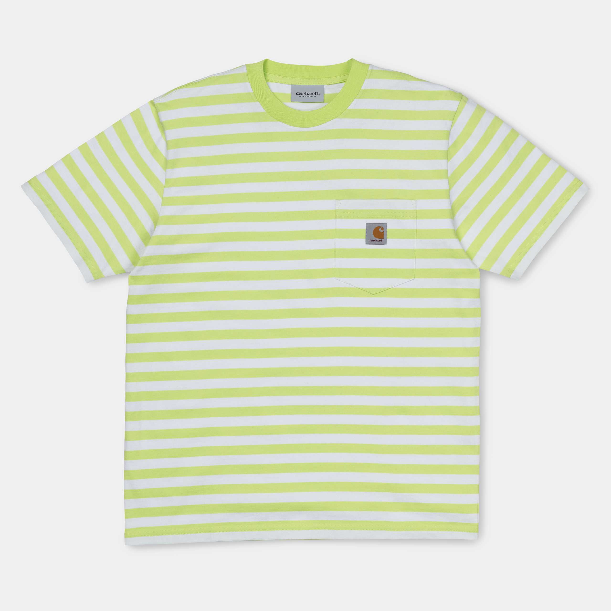 Carhartt S/S Scotty Pocket T-Shirt Scotty Stripe Lime/White M L XL