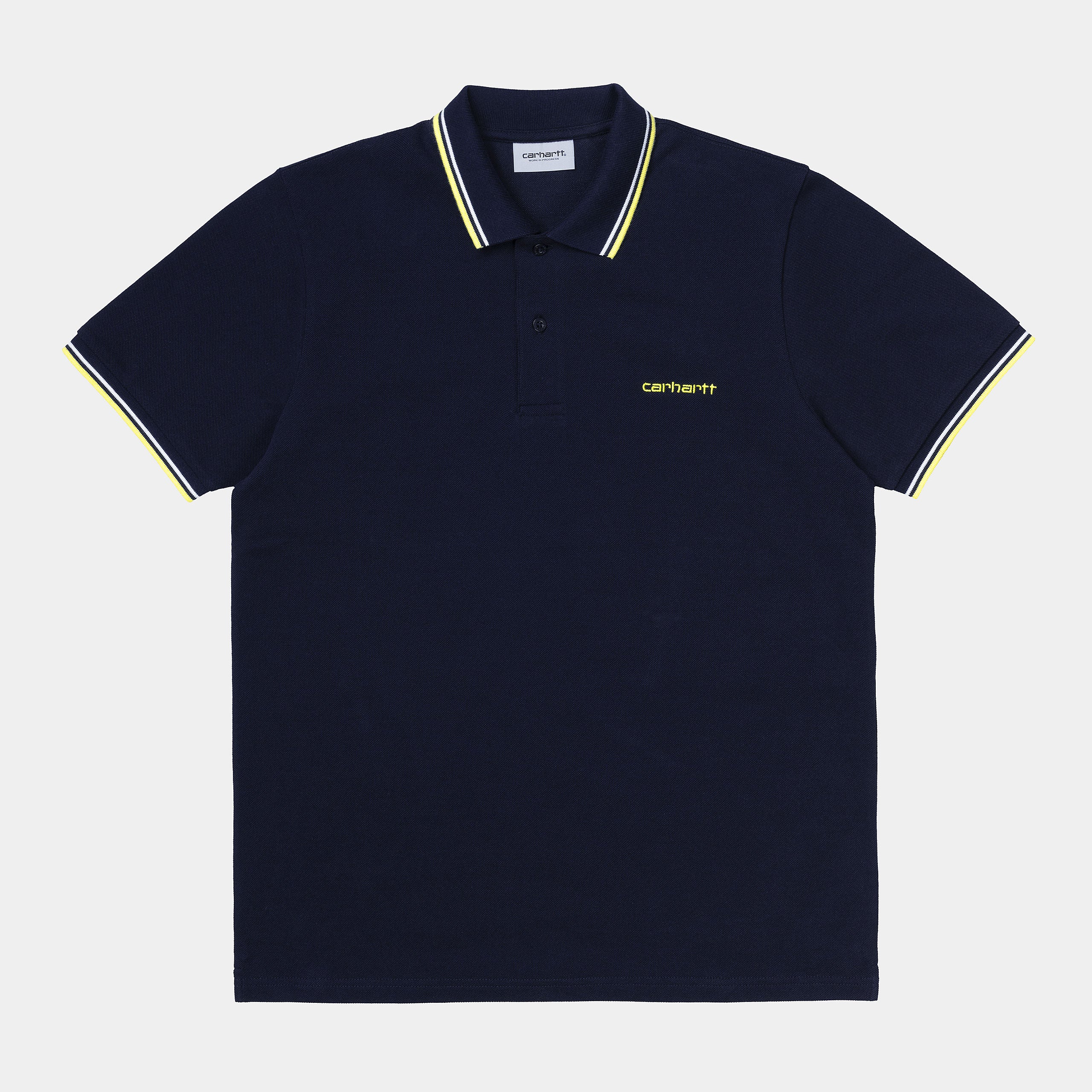 Carhartt WIP S/S Script Embroidery Polo Dark Navy/White/Limo M L XL