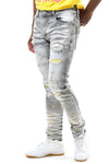 Switch Painted Ripped Jean (Ice Grey/Yellow)