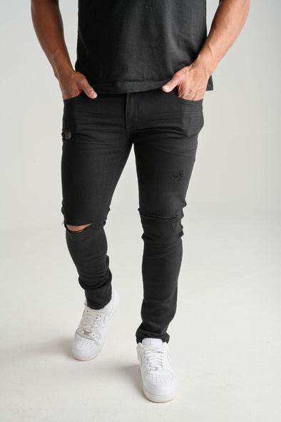 Spark Ripped Twill Pant (Jet Black)