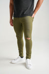 Spark Ripped Twill Jean (Olive)