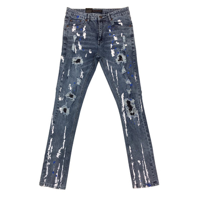 M.Society Painted Ripped Jean (Light Blue)