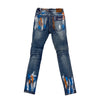 R3bel Painted Ripped Jean (Dark Indigo)