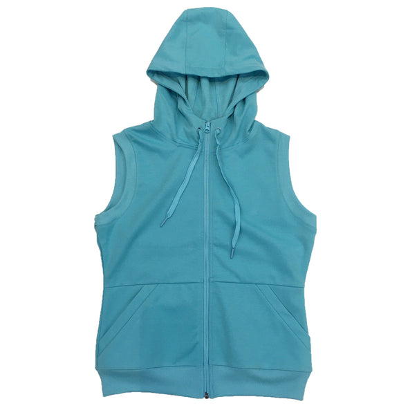 Riflessi Junior Zip-UP Sleeveless Hoodie (Aqua) - Fashion Landmarks