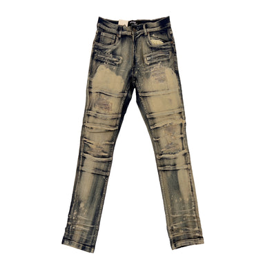 Solutus Ripped Biker Jean (Dusty Blue)