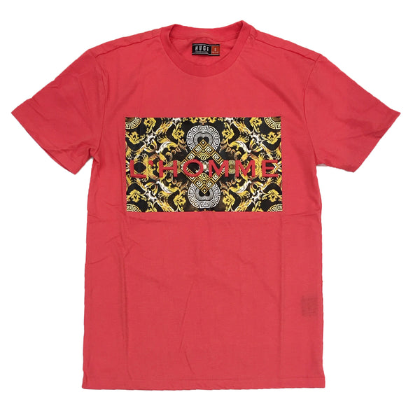 Huge L'Homme Embossed Tee (Coral)