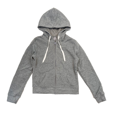 Tripple Black Woman Zip Up Hoodie (Grey)