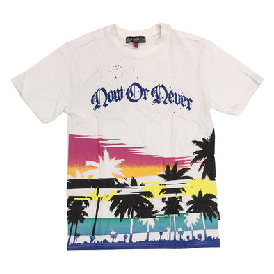 Black Pike Palm Trees Tee (White)