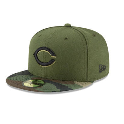 New Era 59Fifty Cincinnati Reds 2 Tone Fitted Hat (Olive/Camo)