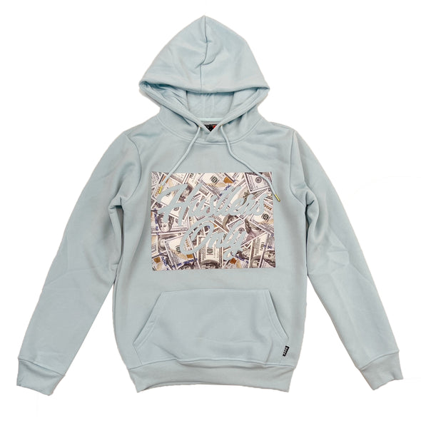 Huge 3D EMBO Print Hustlers One Hoodie (Sky Blue)