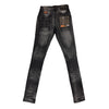 Copper Rivet Washed Ripped Wrinkle Jean (Black)