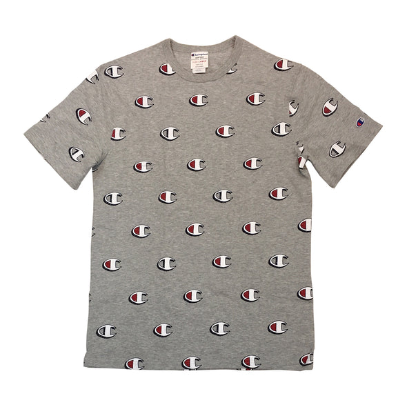 CHAMPION LIFE SCRIBBLE LOGO TEE (Grey) - Fashion Landmarks