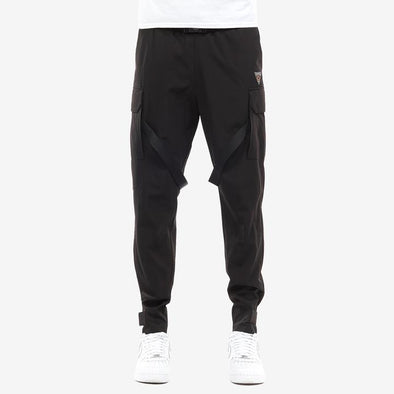 Life Code Black Cargo Pants with straps (Black)