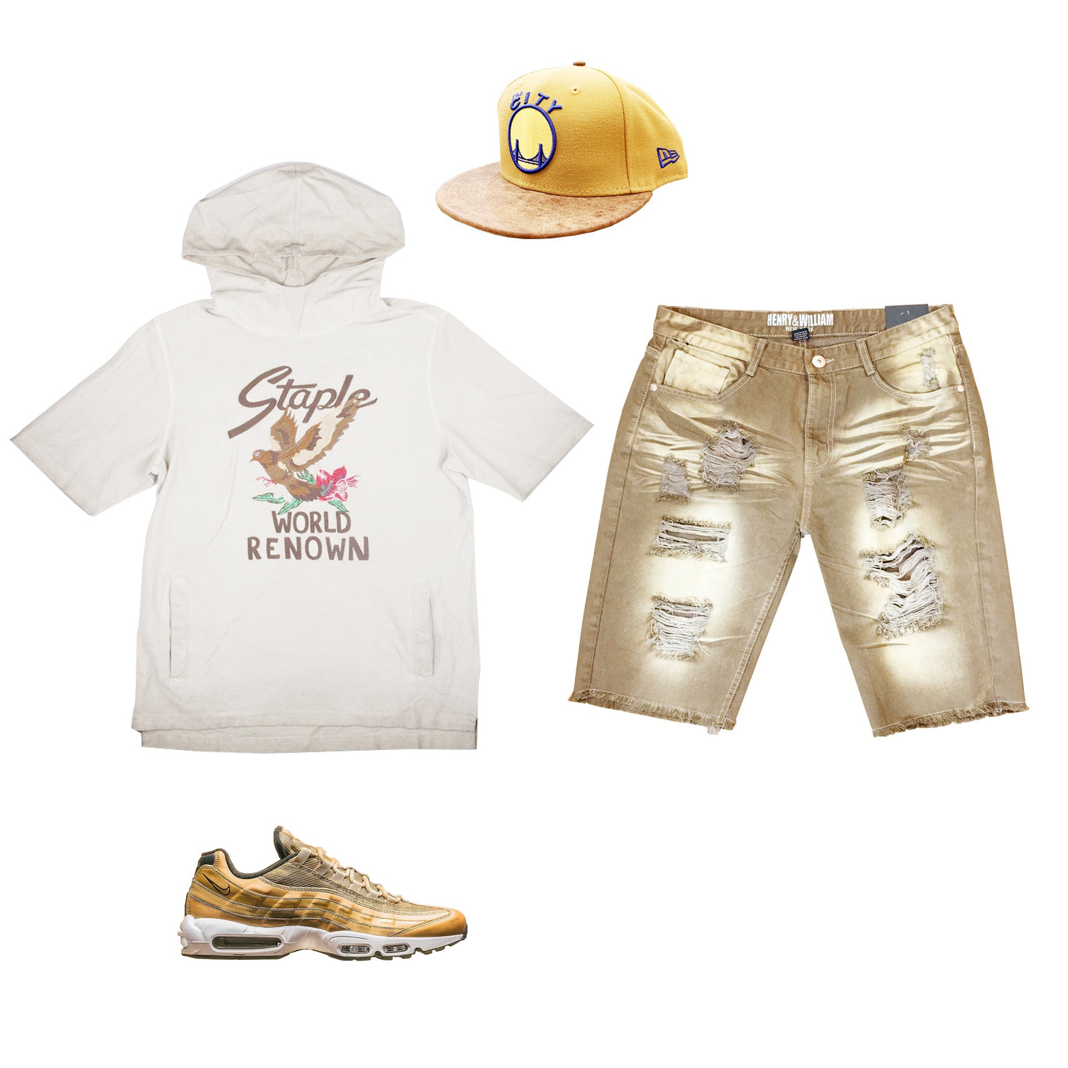 white and gold nike outfit