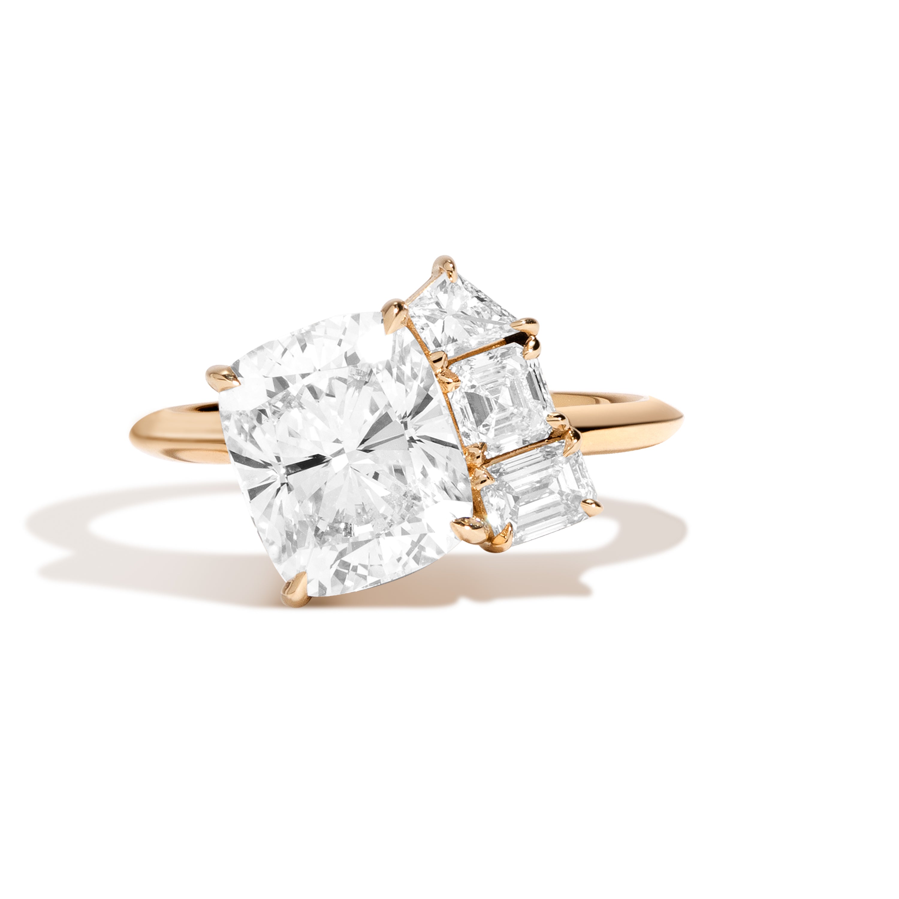 Round Three-Stone Diamond Engagement Ring with Sapphire Accent-5-50-4-G-VS1-18k-white-gold  | Bijoux Birks