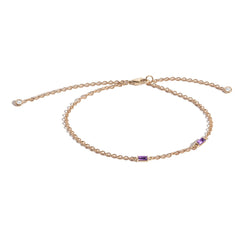 Shahla Karimi Amethyst Birthstone Baguette Bracelet