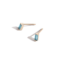 Shahla Karimi Aquamarine Birthstone Baguette Studs