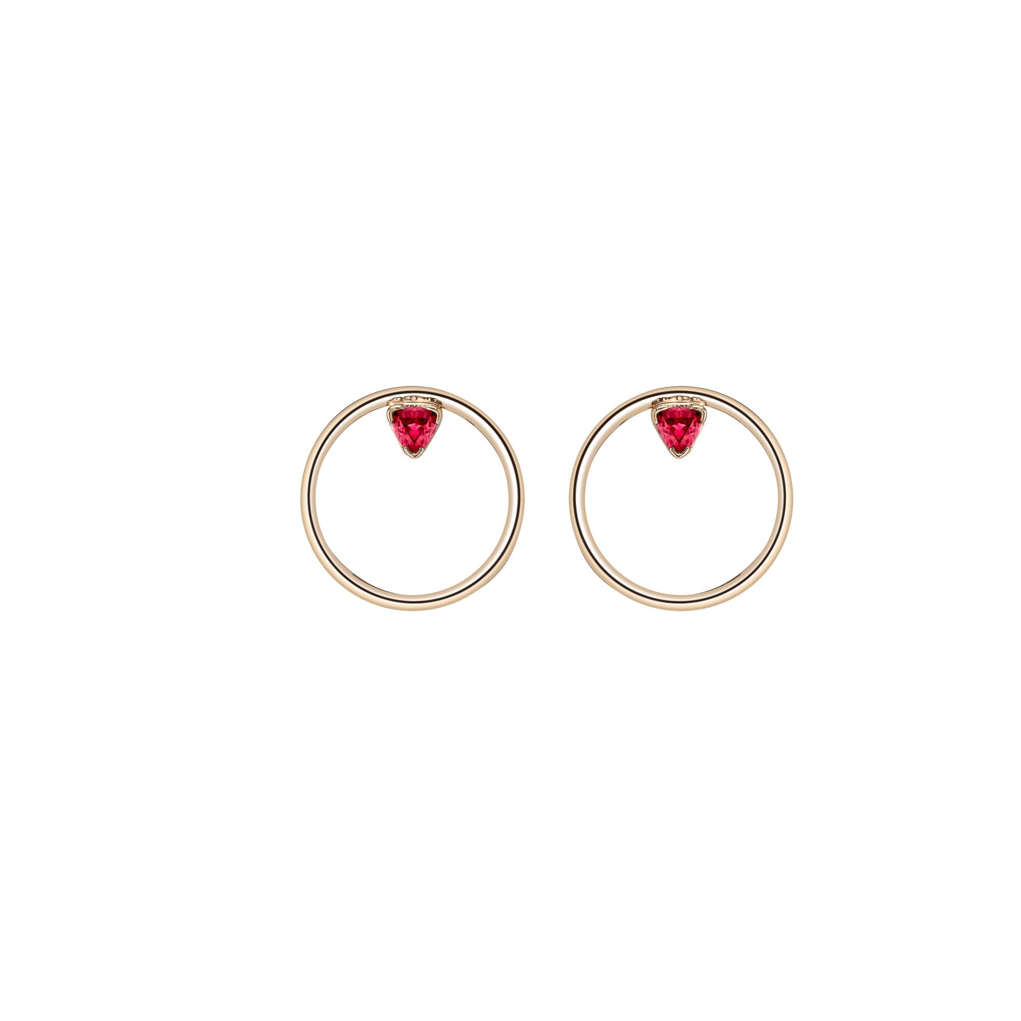 Shahla Karimi Birthstone Hoop Studs Ruby