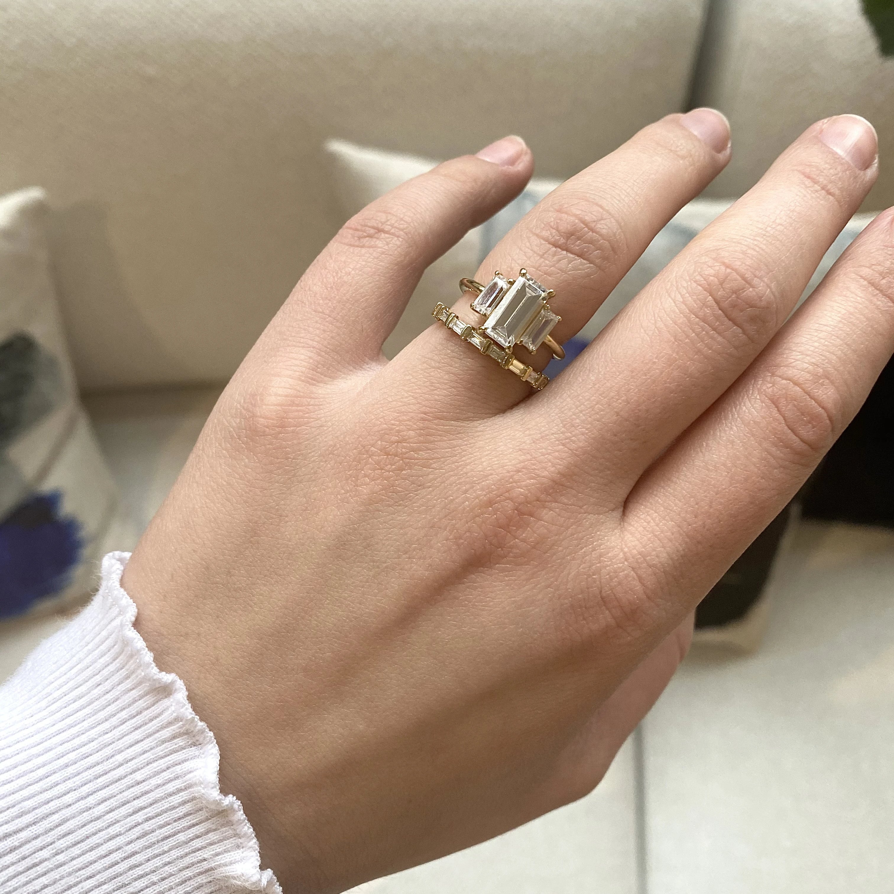 baguette 3 stone ring