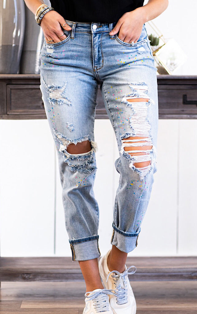 diy ripped boyfriend jeans