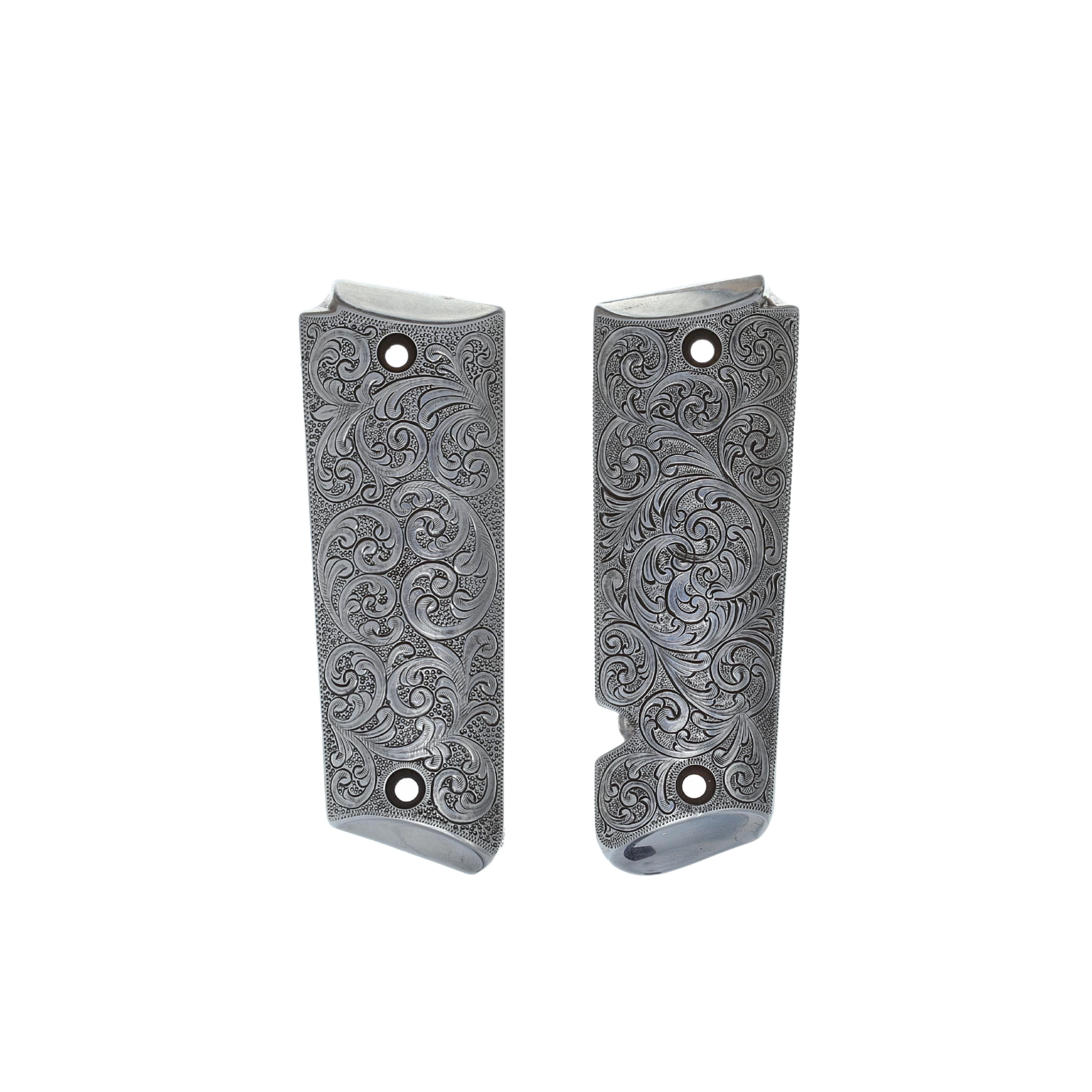 Pistol Grips 1800 Sterling Silver 1911 Engraved