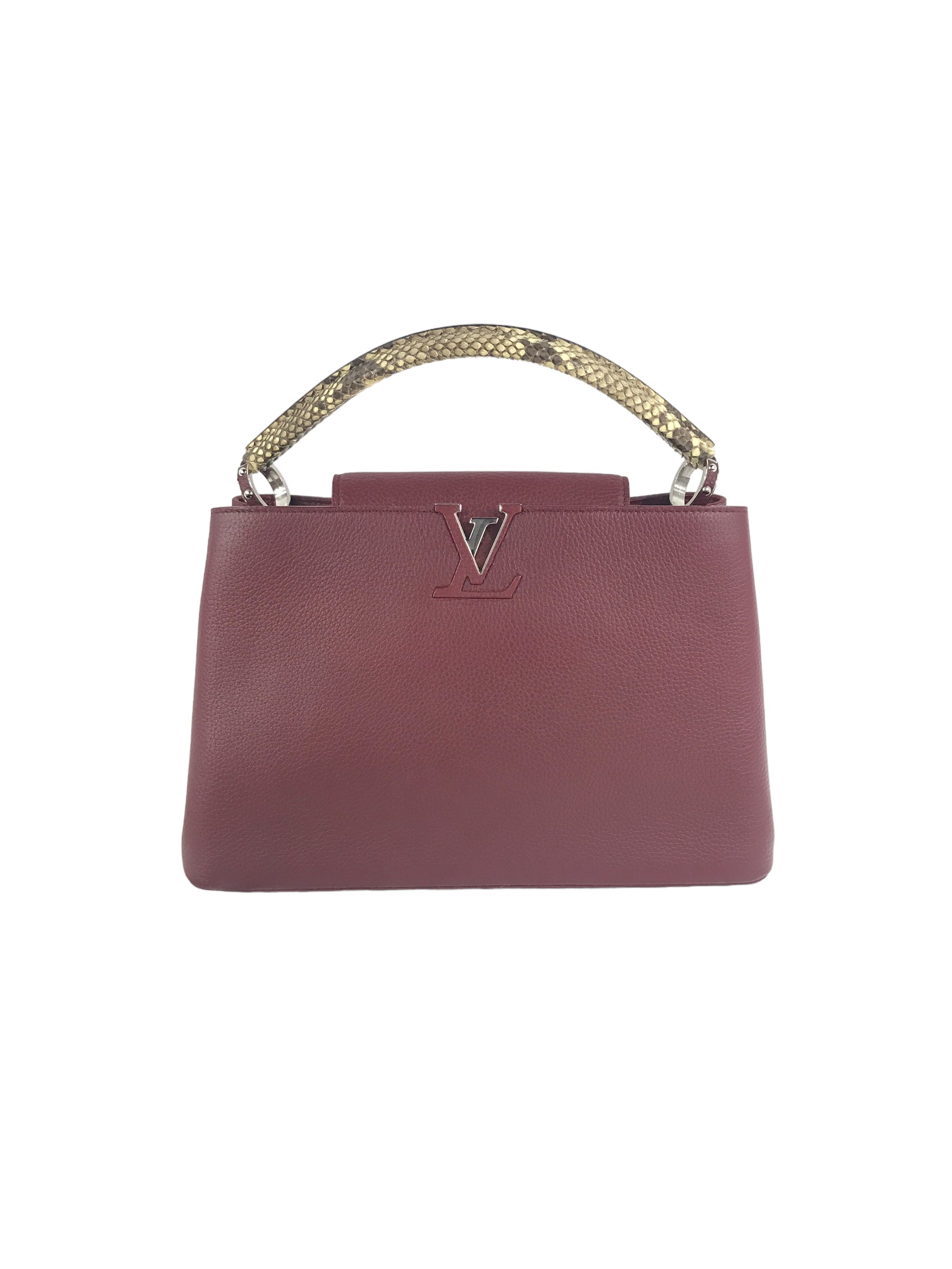 LOUIS VUITTON Taurillon Capucines BB Red Taupe 1154059