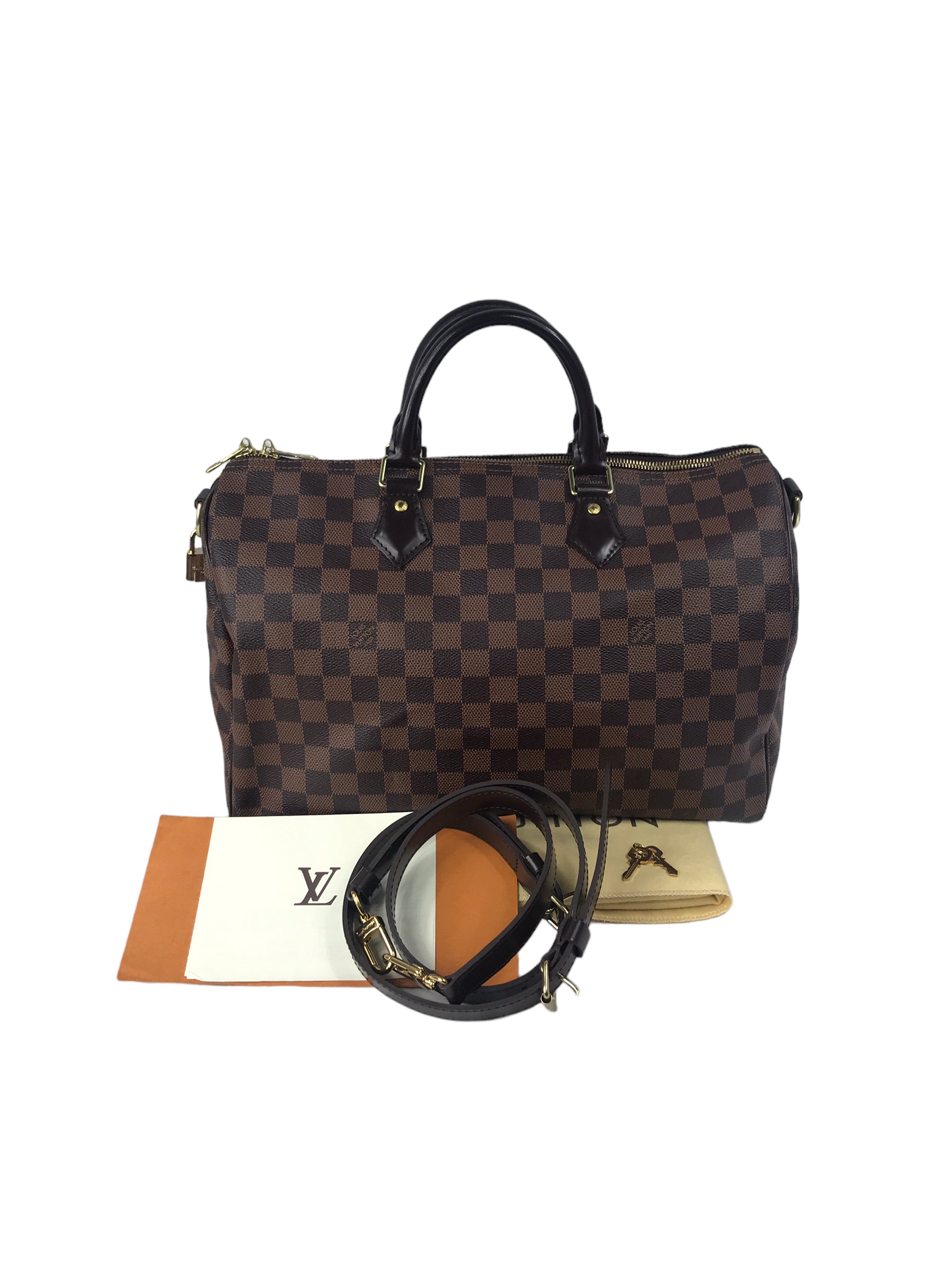 Damier Ebene Speedy 30 Brown GHW