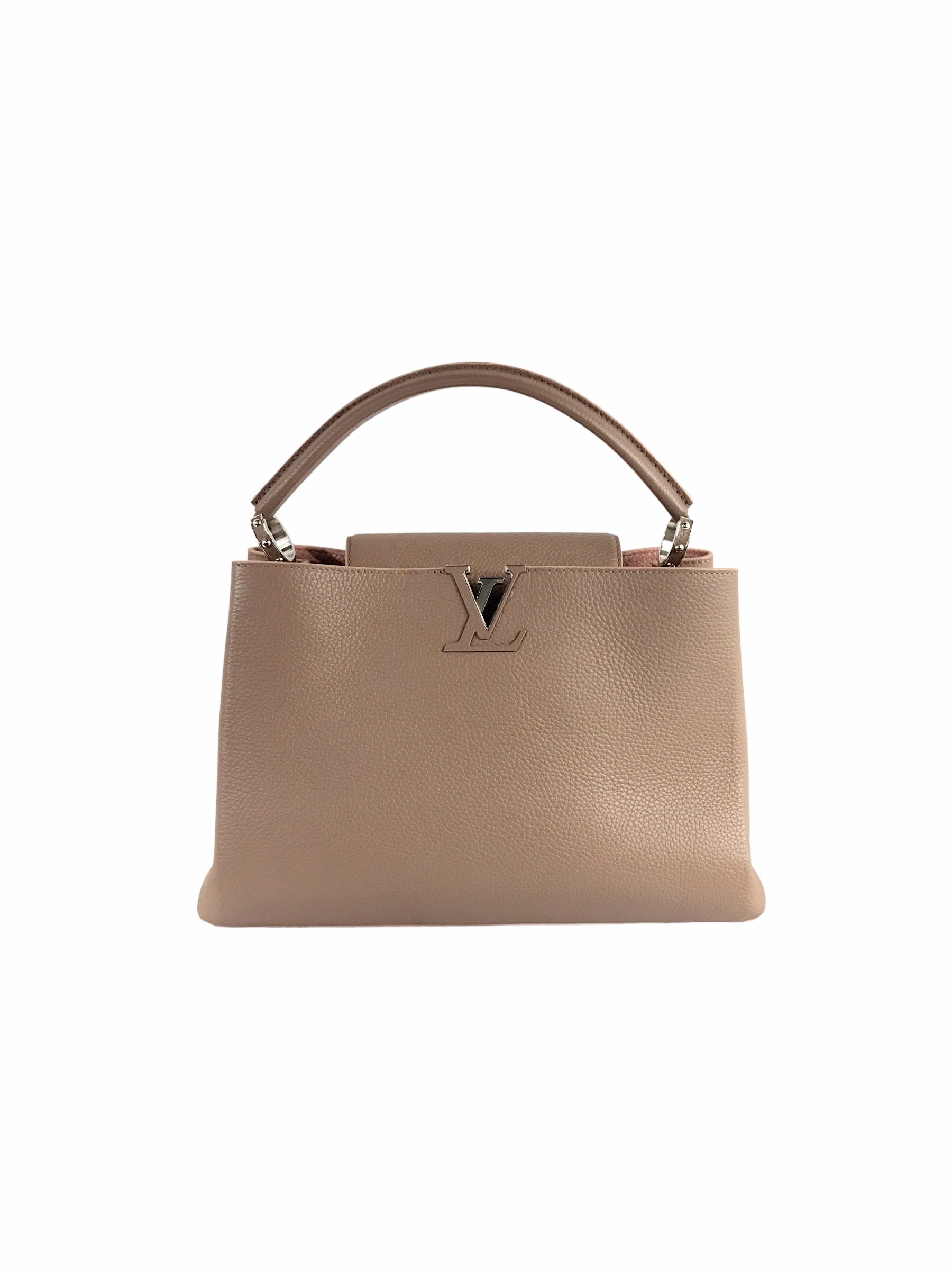 LOUIS VUITTON Beige Capucines Bag Taurillon Leather and python PM 510002